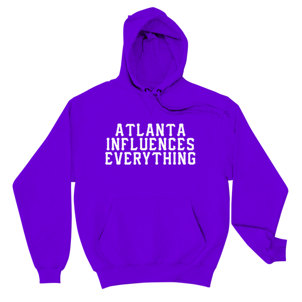 Bem Joiner says "Atlanta Influences Everything" Hoodie (Purple/White)